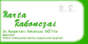 marta rakonczai business card